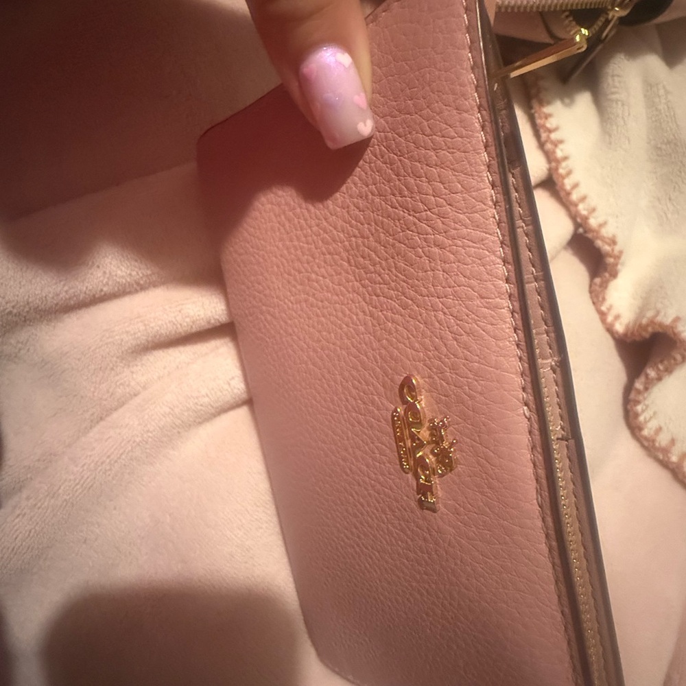Coach Blush Pink Pebbled Leather Backpack with Matching Wallet - Picture 10 of 11
